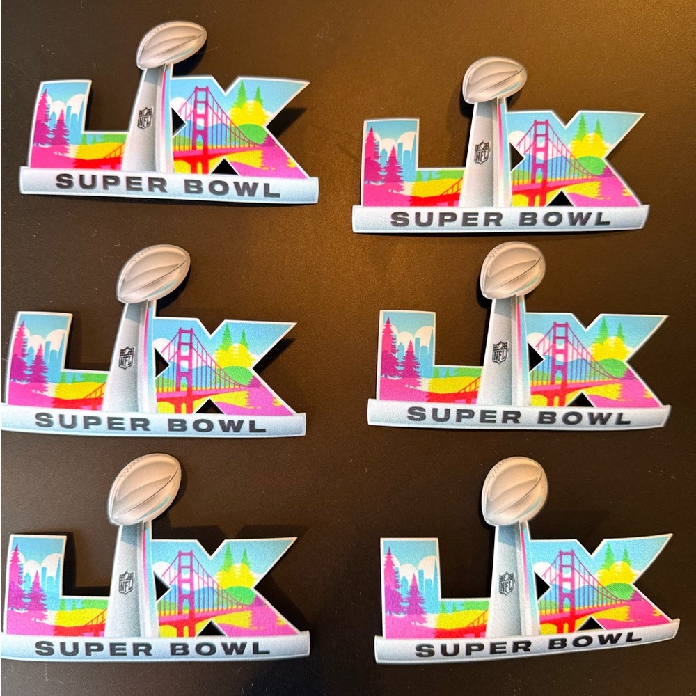 6 Pack Super Bowl LX Printed Patch Seahawks/patriots San Francisco 2/8/2026